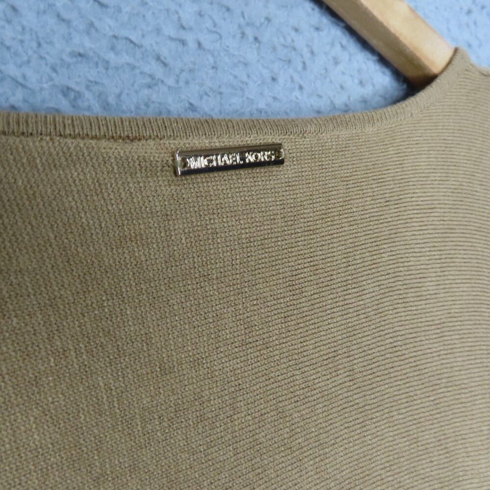 Michael Michael Kors Knitted Light Sweater Top XL Brown Textured Crew Neck NEW - Picture 4 of 10